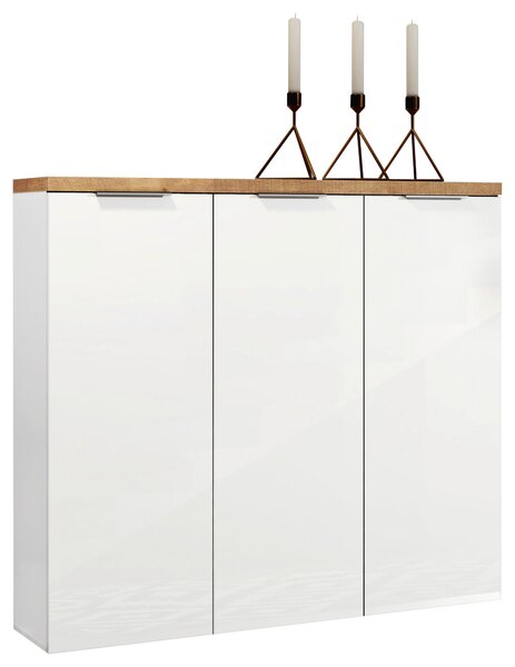 SKRINKA NA TOPÁNKY, biela, farba duba, 120/115/34 cm Xora - Skrine, regály & police na topánky