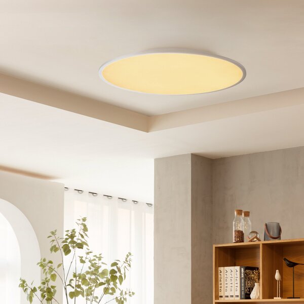 Stropné Lampa Lindby, Narima, stmievateľné, Sivá, Kuchyňa, Plast, Moderný