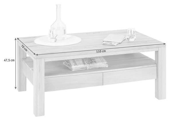 KONFERENČNÝ STOLÍK, farba buka, drevo, 110/70/47,5 cm Linea Natura - Stolíky do obývačky