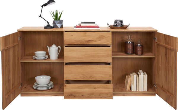 ŠIROKÁ KOMODA, jadrový buk, farba buka, 180/89,2/41 cm Linea Natura - Komody