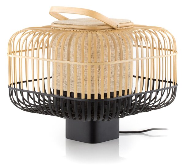 Stolové Lampa Forestier, Bamboo Square S, Čierna, Obývacia izba, Bambus, Dizajnový