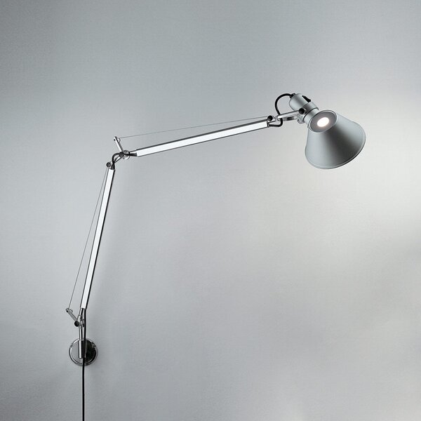 Nástenné Svietidlo Artemide, Tolomeo, stmievateľné, Metalická, Obývacia izba, Kov, Dizajnový