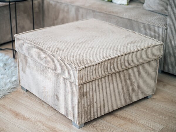 Horčicový taburet SMART COSARO s úložným priestorom 65x65 cm