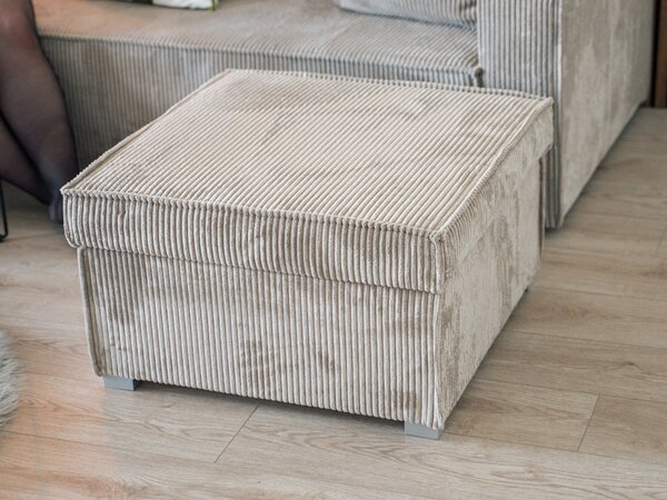 Horčicový taburet SMART COSARO s úložným priestorom 65x65 cm