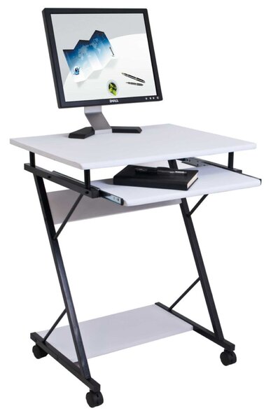 Dekorstudio Písací stôl MOBILO s kolieskami - biely