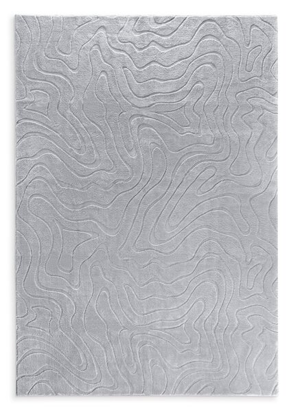 Dekorstudio Koberec MATI s reliéfnym vlnitým vzorom - strieborný Rozmer koberca: 80x150cm