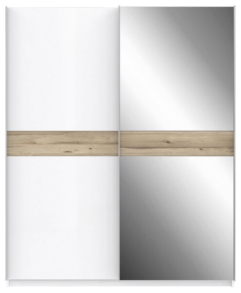 ŠAT. SKRIŇA S POSUV. DVERAMI, biela, farba duba, 170,3/210,5/61,2 cm Xora - Skrine
