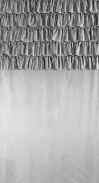 Dekorstudio Zamatový záves AURA na dekoračných krúžkoch 140x250cm - strieborný
