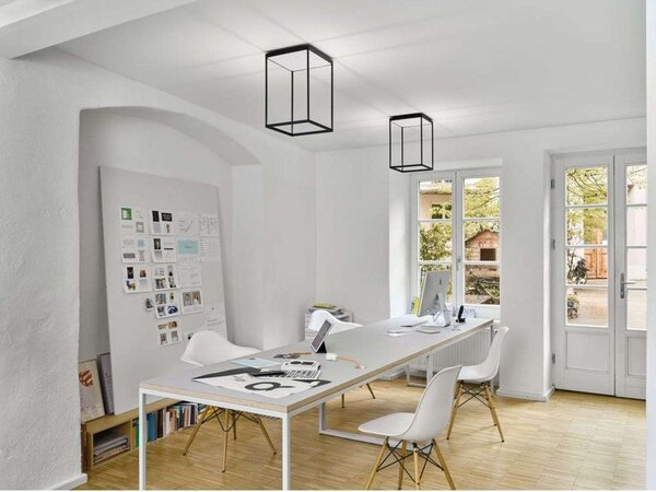Stropné Lampa Serien Lighting, stmievateľné, Čierna, Obývacia izba, Hliník