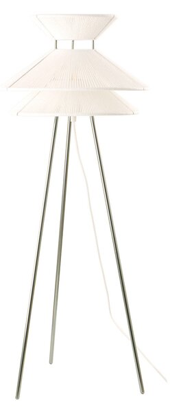 Stojacie Lampa FRANDSEN, Kiku, Biela, Obývacia izba, Tkanina / Textil