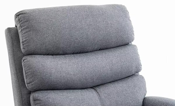 Relaxačné polohovacie TV kreslo VELORA — látka, sivá, nosnosť 130 kg