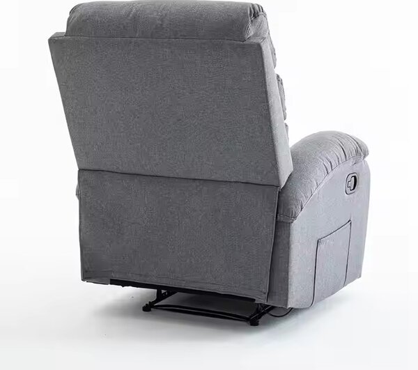 Relaxačné polohovacie TV kreslo VELORA — látka, sivá, nosnosť 130 kg
