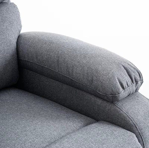 Relaxačné polohovacie TV kreslo VELORA — látka, sivá, nosnosť 130 kg