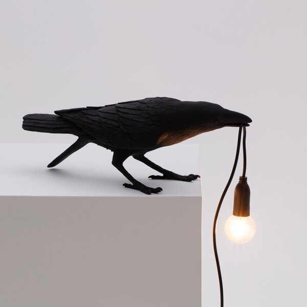 Stolové Lampa SELETTI, Bird Lamp, Čierna, Obývacia izba, Plast, Dizajnový