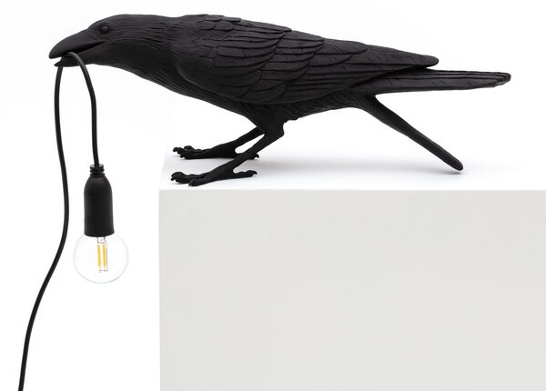Stolové Lampa SELETTI, Bird Lamp, Čierna, Obývacia izba, Plast, Dizajnový