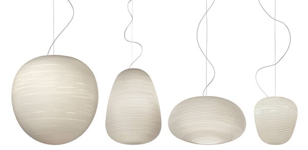 Závesné svietidlá Foscarini, Rituals 3, stmievateľné, Biela, Obývacia izba, Sklo, Dizajnový