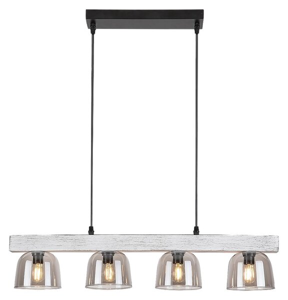 Rabalux 3120 závesné stropné svietidlo Cardamom 4x40W | E14 - dymová, strieborný dub
