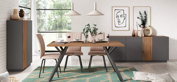 MUZZA Jedálenský stôl olapa 160 x 90 cm orech