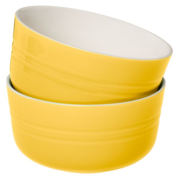 ERNESTO® Porcelánový riad, 2 kusy (žltá, súprava misiek) (100343162)