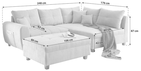 ROHOVÁ SEDAČKA, textil, kompozitné drevo, žltá MID.YOU - Sedačky, Online Only