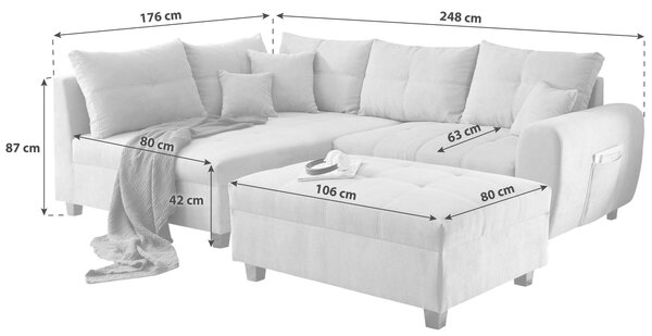 ROHOVÁ SEDAČKA, textil, kompozitné drevo, bobuľová MID.YOU - Sedačky, Online Only