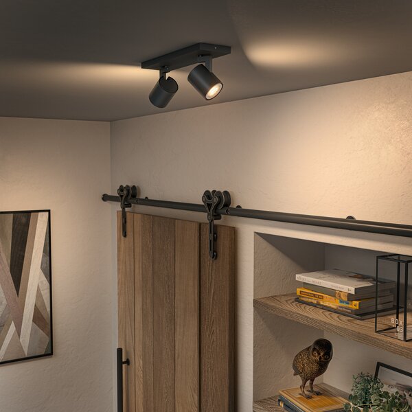 Stropné Lampa Philips Hue, Philips Hue Runner, stmievateľné, Čierna, Obývacia izba, Hliník, Moderný