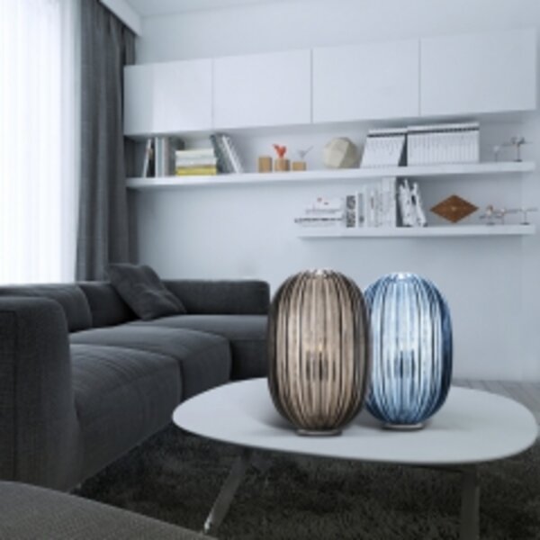 Stolové Lampa Foscarini, stmievateľné, Modrá, Obývacia izba, Plast
