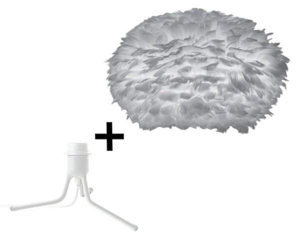 Eos Stolová Lampa Medium w/Mini Fod Grey/Biela