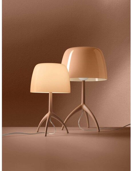 Stolové Lampa Foscarini, stmievateľné, Pudrová, Obývacia izba, Hliník