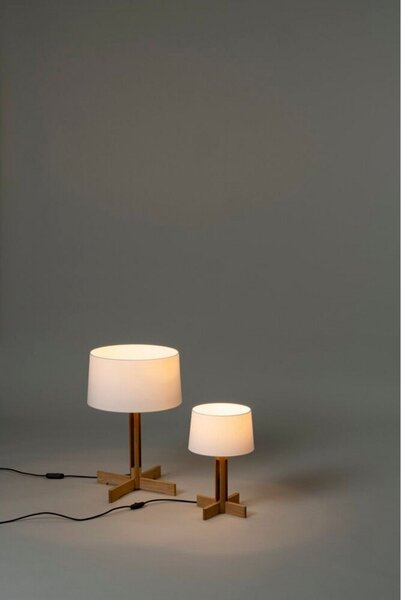 Stolové Lampa Santa & Cole, stmievateľné, Biela, Obývacia izba, Drevo
