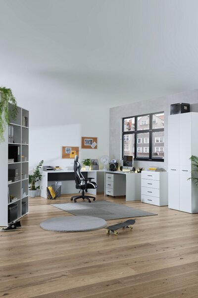 PÍSACÍ STÔL, antracitová, biela, 120/67/76 cm Hom`in - Kancelárske stoly
