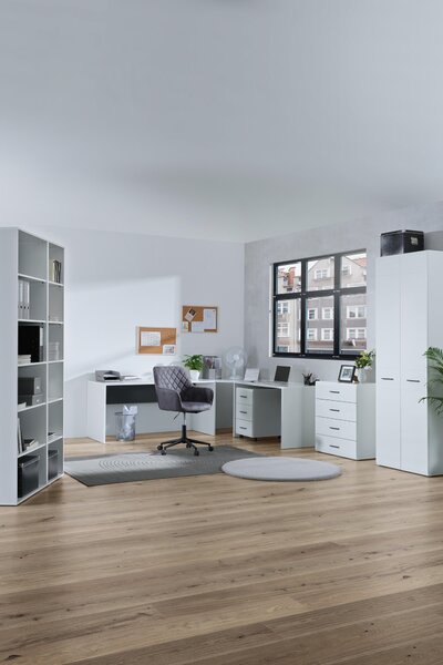 PÍSACÍ STÔL, antracitová, biela, 160/67/76 cm Hom`in - Kancelárske stoly