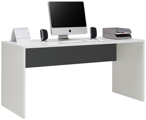 PÍSACÍ STÔL, antracitová, biela, 160/67/76 cm Hom`in - Kancelárske stoly
