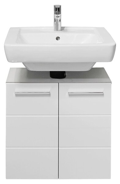 SKRINKA POD UMÝVADLO, biela s vysokým leskom, biela, 60/62/31 cm MID.YOU - Kúpeľňové skrinky, Online Only