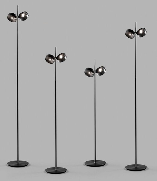 Stojacie Lampa LIGHT-POINT, stmievateľné, Čierna, Obývacia izba, Hliník
