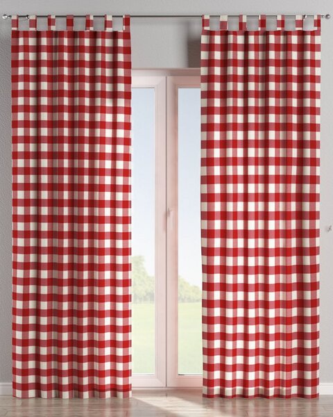 Záves na pútkach farba produktu červená látka vzorované