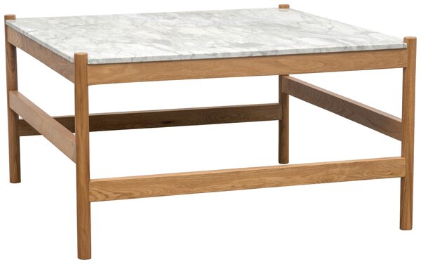 KONFERENČNÝ STOLÍK, prírodná farba, biela, drevo, kameň, 80/42/80 cm MID.YOU - Stolíky do obývačky, Online Only