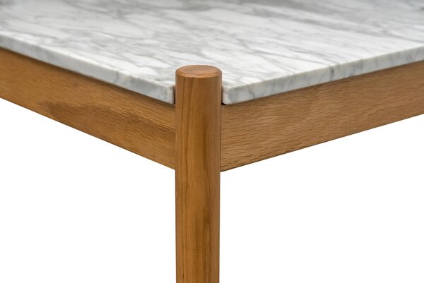 KONFERENČNÝ STOLÍK, prírodná farba, biela, drevo, kameň, 80/42/80 cm MID.YOU - Stolíky do obývačky, Online Only