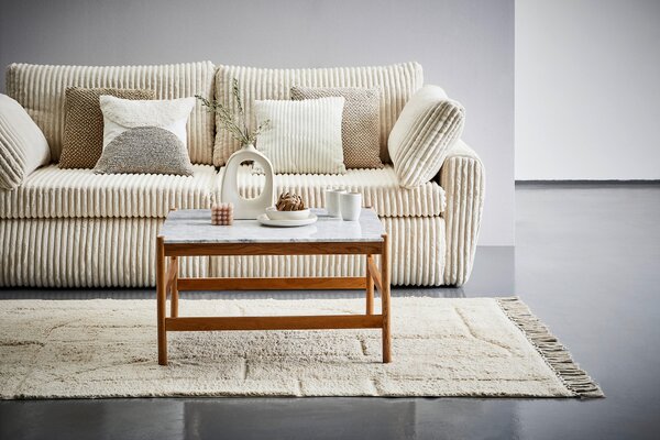 KONFERENČNÝ STOLÍK, prírodná farba, biela, drevo, kameň, 80/42/80 cm MID.YOU - Stolíky do obývačky, Online Only