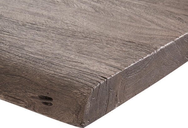 DELIFE Jedálenský stôl Edge 260x100 XL akácia platinová krížová podstava obdĺžnik čierna Live-Edge