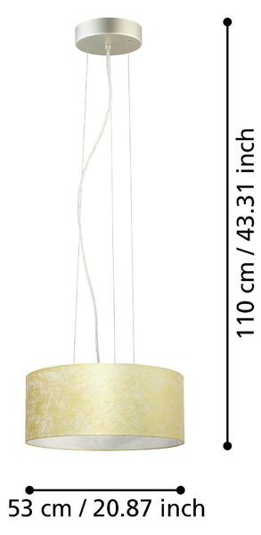 ZÁVESNÉ SVIETIDLO, 53/110 cm Eglo - Online Only bytové doplnky, Online Only