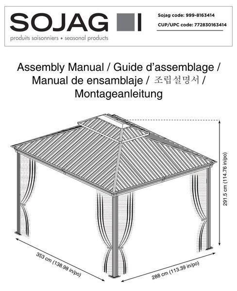 PAVILÓN velikost: 369/291/298 cm - Online Only záhrada, Online Only