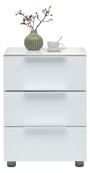 NOČNÝ STOLÍK, biela s vysokým leskom, 45,3/60,4/40 cm Voleo - Obývacie zostavy