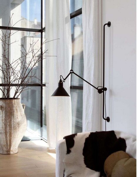 Nástenné Svietidlo Lampe Gras, 214 Round, Čierna, Obývacia izba, Kov, Dizajnový