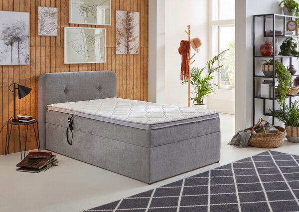 BOXSPRINGOVÁ POSTEĽ, 100/200 cm, svetlosivá Carryhome - Online Only spálne, Online Only