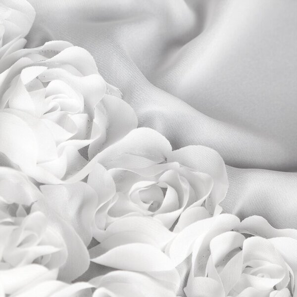 Dekorstudio Hotová biela záclona ROSES 4 na páske 150 x 90 cm