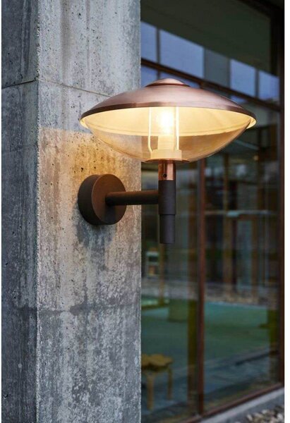 HL410 Vonkajšie stránky Nástenné Svietidlo Copper/Clear