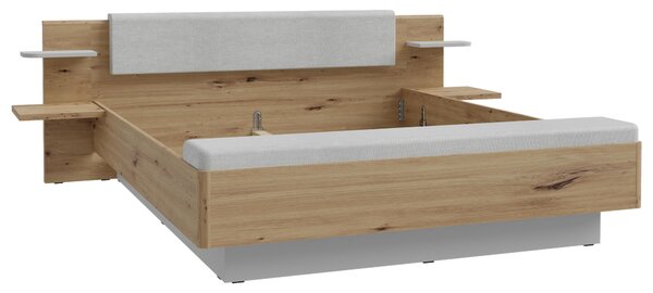 POSTEĽ S NOČNÝMI STOLÍKMI, 180/200 cm, sivá, dub artisan Ti'me - Postele
