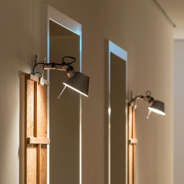 Bodové svetlá Artemide, Tolomeo Micro Pinza, Metalická, Pracovňa, Hliník, Dizajnový