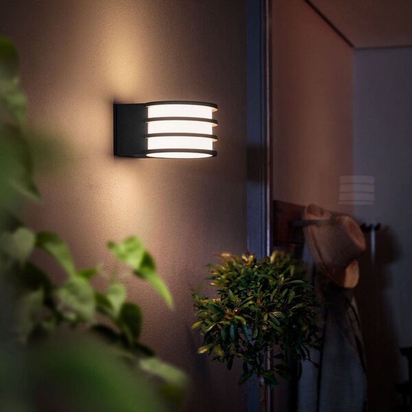Vonkajšie Svietidlo Philips Hue, Philips Hue Lucca, stmievateľné, Čierna, Kov, Moderný